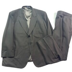 Alexander Lloyd 56R 48x34 Green Black Nailhead 2pc Pant Suit Knit Classic Mens